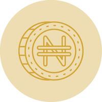 namecoin linje gul cirkel ikon vektor