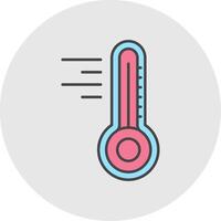 Thermometer Linie gefüllt Licht Kreis Symbol vektor