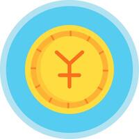 yen platt mång cirkel ikon vektor