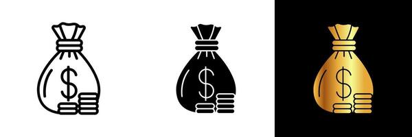 das Geld Tasche Symbol ist ein visuell Darstellung von Vermögen, Wohlstand, und finanziell Fülle. vektor