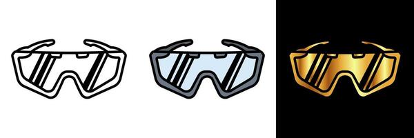 Wandern Sonnenbrille Symbol, ein Symbol Darstellen Wandern Sonnenbrille, symbolisieren draussen Erkundung, Schutz von das Sonne, und verbessert Vision während Wandern Abenteuer. vektor