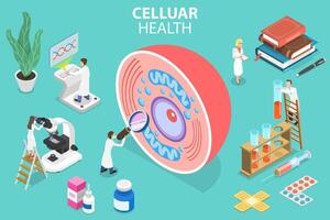 3d isometrisk platt vektor konceptuell illustration av cellulär hälsa.