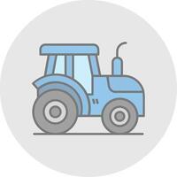 Traktor Linie gefüllt Licht Kreis Symbol vektor