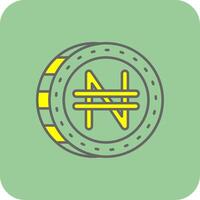 Namensmünze gefüllt Gelb Symbol vektor