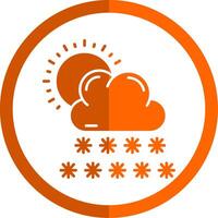 Schnee Glyphe Orange Kreis Symbol vektor