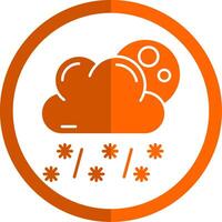 Schnee Glyphe Orange Kreis Symbol vektor