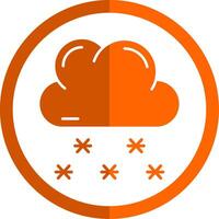 Schnee Glyphe Orange Kreis Symbol vektor