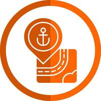 Hafen Glyphe Orange Kreis Symbol vektor