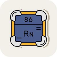 Radon Linie gefüllt Weiß Schatten Symbol vektor