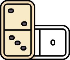 Domino gefüllt Hälfte Schnitt Symbol vektor