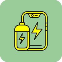 Batterie gefüllt Gelb Symbol vektor