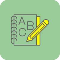 anteckningsbok fylld gul ikon vektor