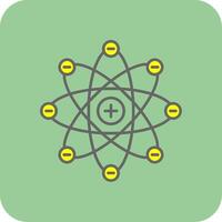 atom fylld gul ikon vektor