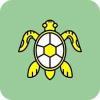 sköldpadda fylld gul ikon vektor