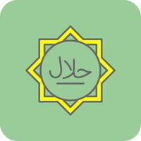 halal fylld gul ikon vektor