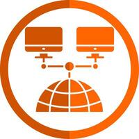 Netzwerk Glyphe Orange Kreis Symbol vektor