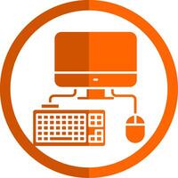 Computer Glyphe Orange Kreis Symbol vektor