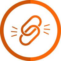 länk glyf orange cirkel ikon vektor
