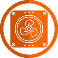 extraktor glyf orange cirkel ikon vektor