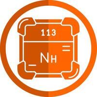 Nihonium Glyphe Orange Kreis Symbol vektor