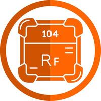 rutherfordium glyf orange cirkel ikon vektor