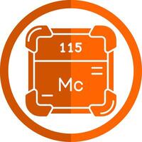 moscovium glyf orange cirkel ikon vektor