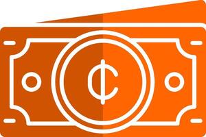 cedis glyf orange cirkel ikon vektor