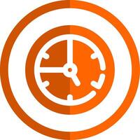 tid glyf orange cirkel ikon vektor