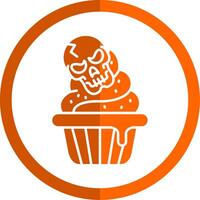 muffin glyf orange cirkel ikon vektor
