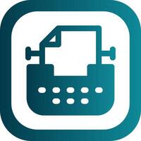 Schreibmaschine Glyphe Gradient runden Ecke Symbol vektor