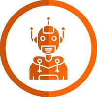 Roboter Glyphe Orange Kreis Symbol vektor