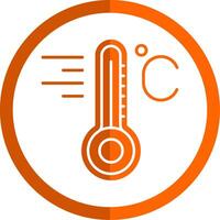 Temperatur Glyphe Orange Kreis Symbol vektor