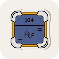 Rutherfordium Linie gefüllt Weiß Schatten Symbol vektor