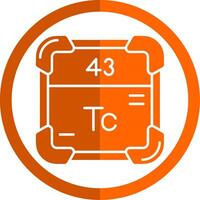 teknetium glyf orange cirkel ikon vektor