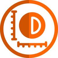 Dimensionierung Glyphe Orange Kreis Symbol vektor