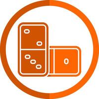 Domino Glyphe Orange Kreis Symbol vektor