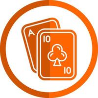 Poker Glyphe Orange Kreis Symbol vektor