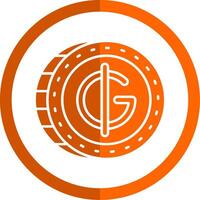 guarani glyf orange cirkel ikon vektor