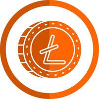 Litecoin Glyphe Orange Kreis Symbol vektor