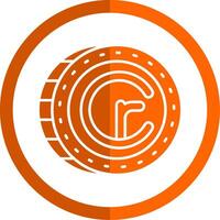 cruzeiro glyf orange cirkel ikon vektor
