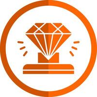 diamant glyf orange cirkel ikon vektor