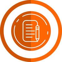 Registrera glyf orange cirkel ikon vektor