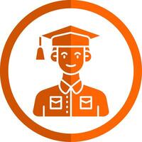 Schüler Glyphe Orange Kreis Symbol vektor