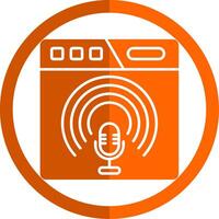 Podcast Glyphe Orange Kreis Symbol vektor