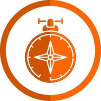 Kompass Glyphe Orange Kreis Symbol vektor