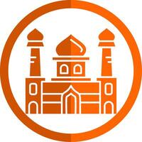 Moschee Glyphe Orange Kreis Symbol vektor