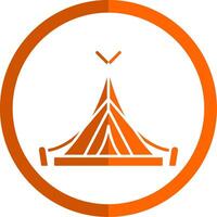 Zelt Glyphe Orange Kreis Symbol vektor