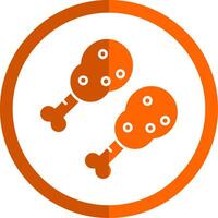 Essen Glyphe Orange Kreis Symbol vektor