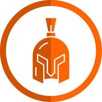 Helm Glyphe Orange Kreis Symbol vektor