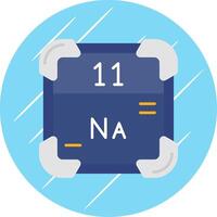 natrium platt blå cirkel ikon vektor